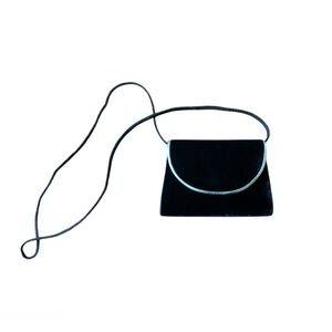 Silver and Black Velvet Crossbody Formal Bag Purse